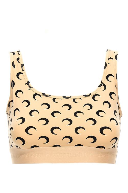 'Moon Printed Jersey' Cropped Top