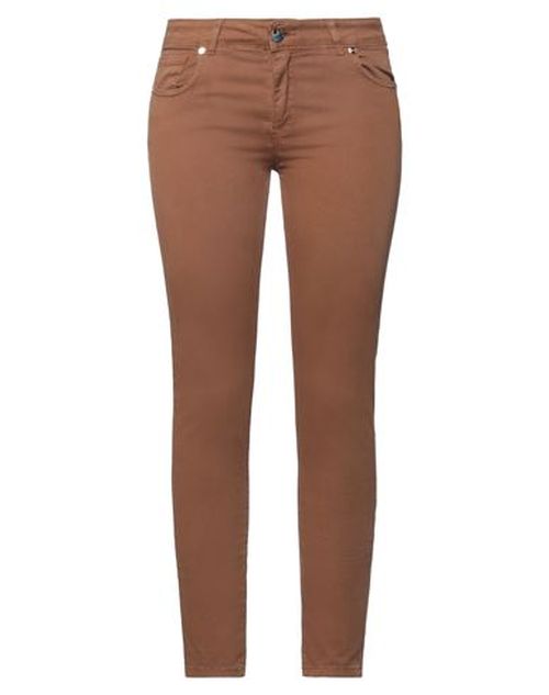 Woman Pants Brown Size 10 Cotton, Elastane
