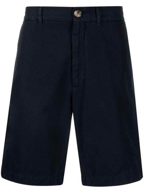 Knee-length twill bermuda shorts - Blue