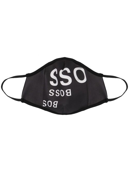 Logo print face mask - Black