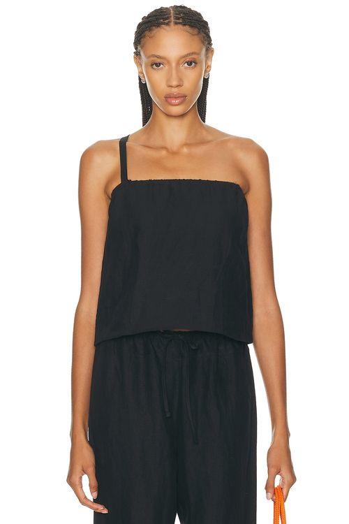 Deiji Studios Button Strap Top in Black - Black. XS also in L
