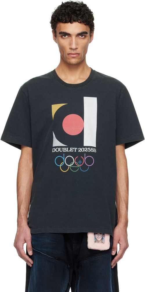 Doublet Black 'DOUBLET2025SS' Logo T-shirt
