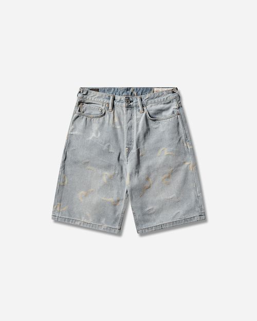 Men s All-Over Seagull Jacquard Denim Shorts Indigo