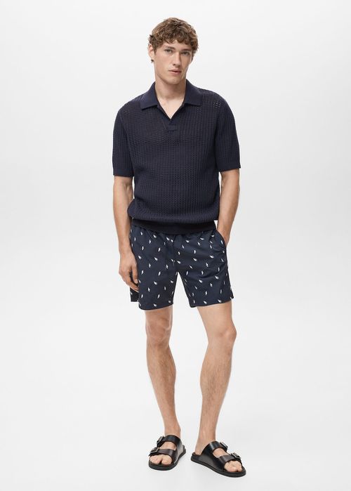 Seashell print swimsuit navy - Man - 