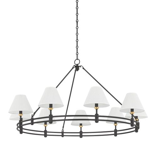 Aged Brass Distressed Bronze Chandelier from the Howard Collection