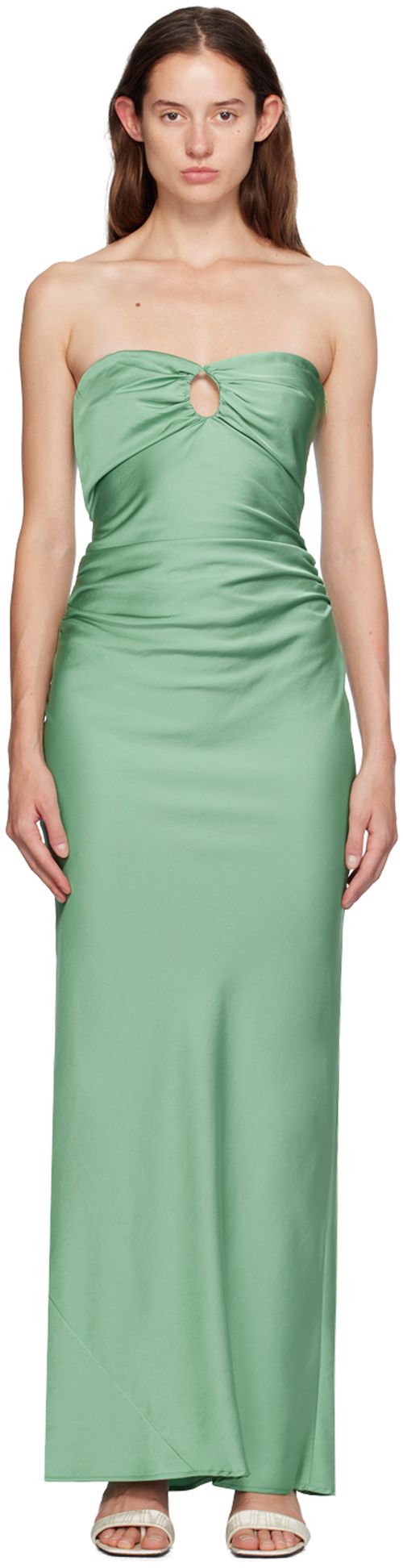 dark green dress with hijab LISETTE HALTER MAXI DRESS