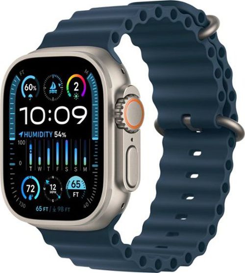 애플 Watch Ultra 2 GPS + Cellular 49mm Titanium Case with Blue Ocean Band - Titanium