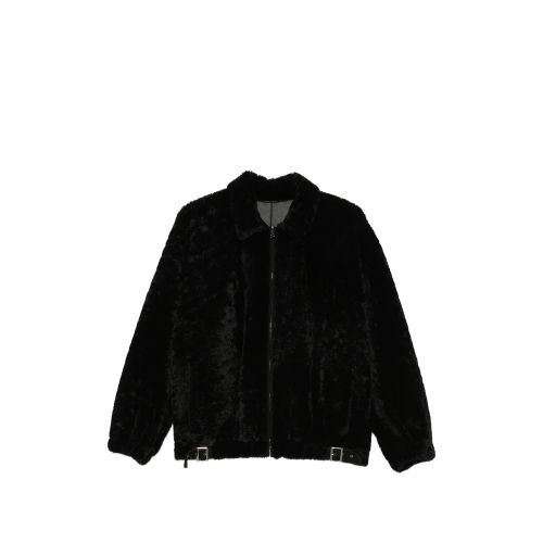Strappy Buckle-detail Fur Jacket