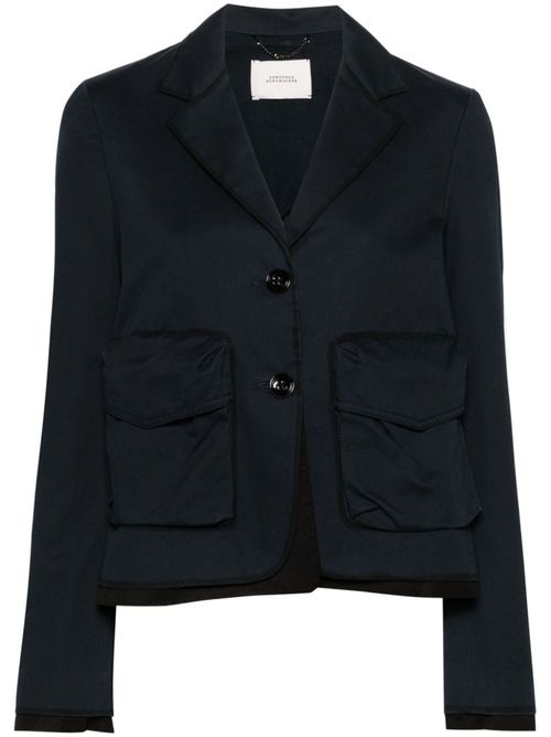 Cotton cropped blazer - Blue