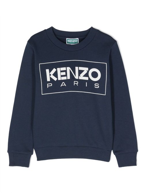 Logo-print cotton sweatshirt - Blue