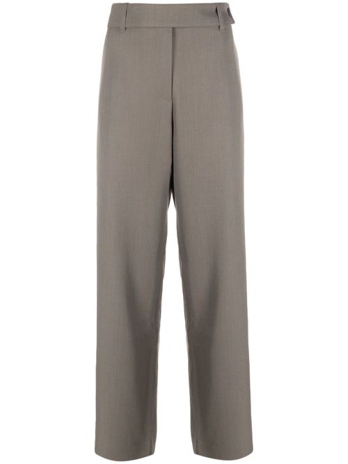 Mid-rise straight-leg trousers - Green