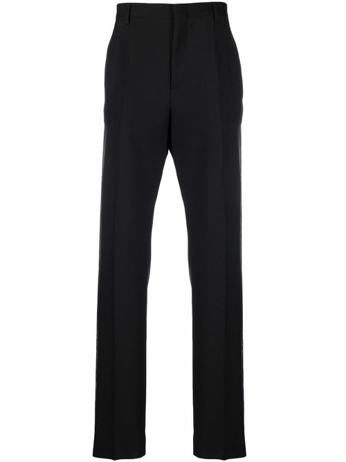 High-waisted straight-leg trousers - Black