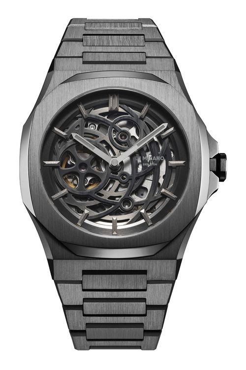 D1 Milano Skeleton Bracelet 41. Watch in Restyle Gun - Black. a