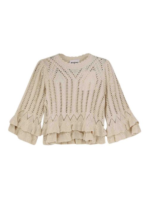 Frilly Cotton Sweater With Ruffles