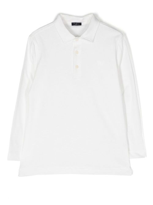 Embroidered-logo long-sleeved polo shirt - White