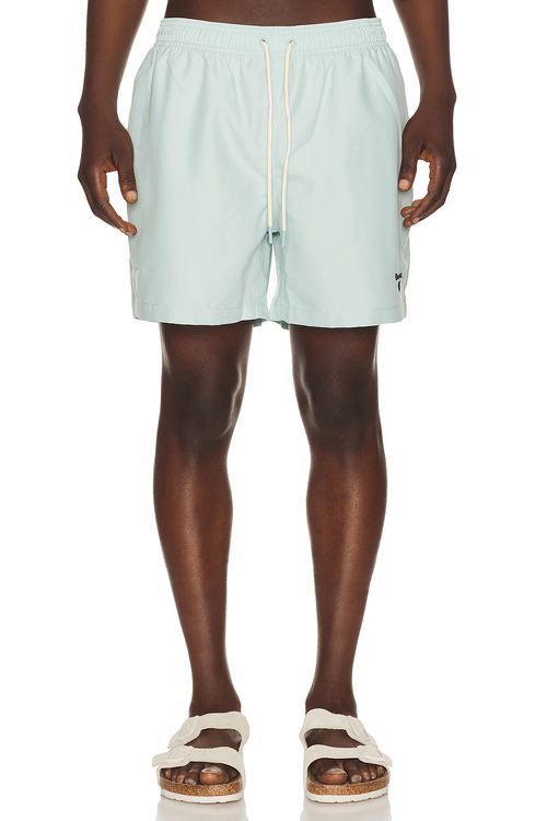 Barbour Water Reactive Leaf Print Swim Short in Mint Blue - Teal. M also in L, S, XL/1X