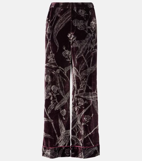 Floral satin pajama pants