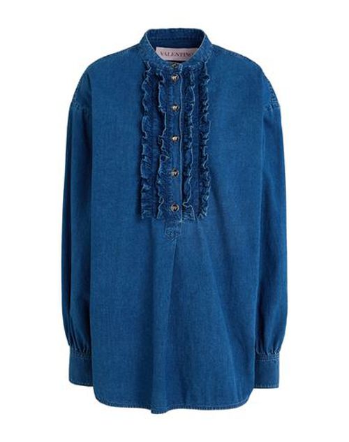 Woman Top Blue Size 6 Cotton