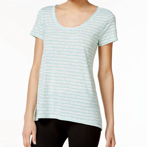 Melrose Striped Cutout Back Top In Green