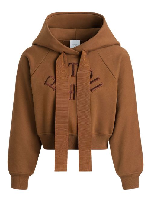 Logo-embroidered hoodie - Brown