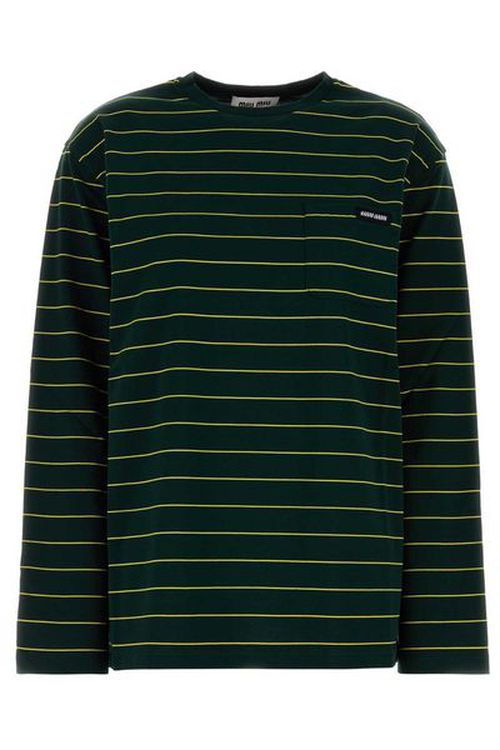 Miu Miu Long-Sleeved Striped T-Shirt