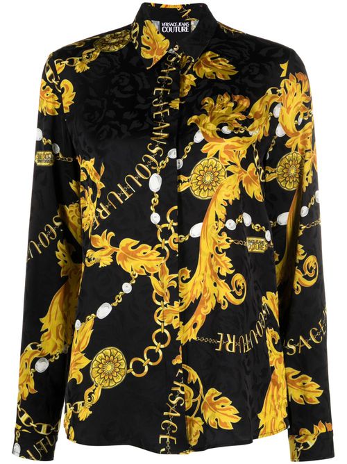 Logo Couture print blouse - Black