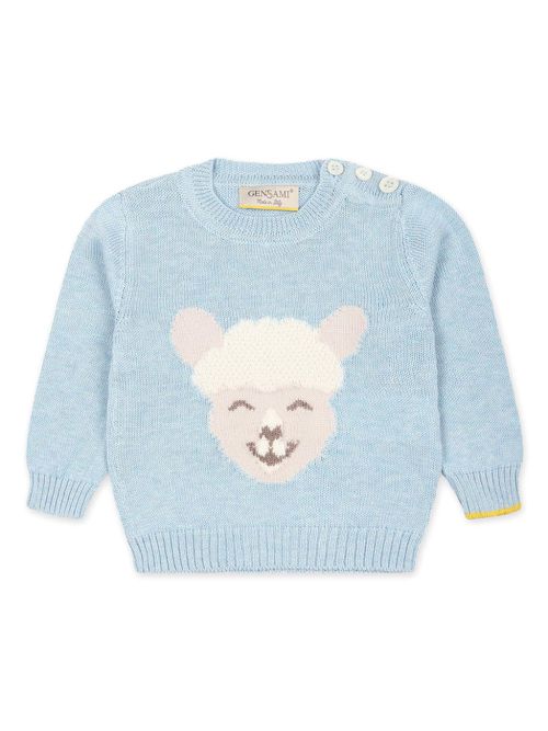 Animal-intarsia crew-neck jumper - Blue