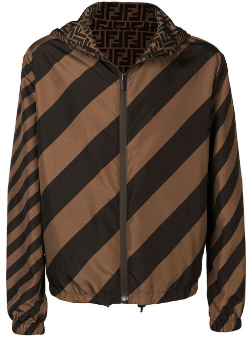 Reversible windbreaker jacket - Brown
