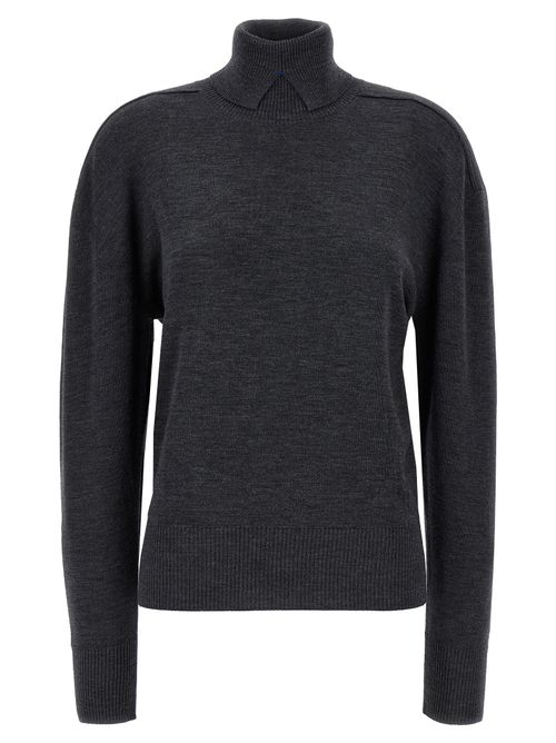 Wool Turtleneck Sweater — Gray
