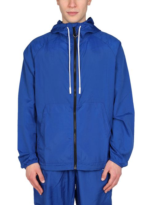 Cross Print Windbreaker Jacket