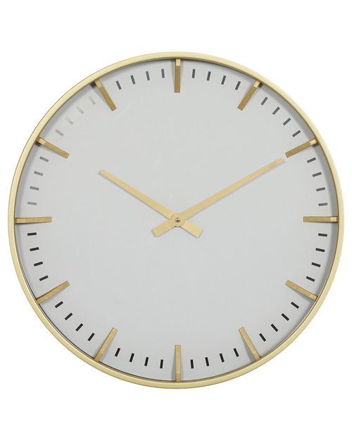 CosmoLiving by Cosmopolitan Gold Glass Wall Clock With Gold Accents