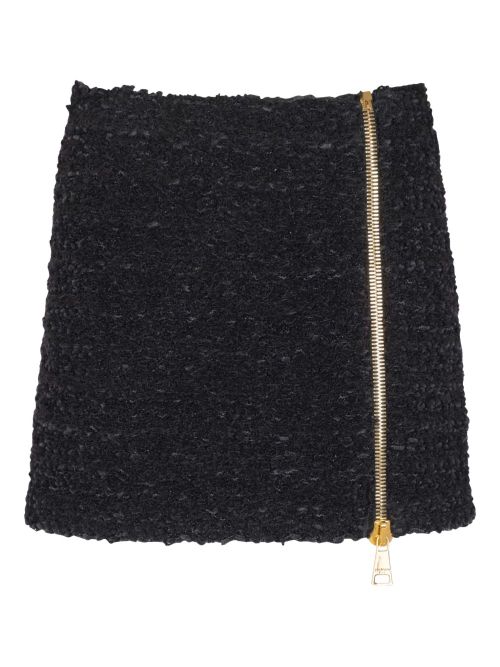 Short zipped tweed skirt
