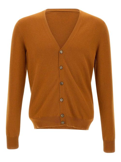 V-neck cardigan - Brown