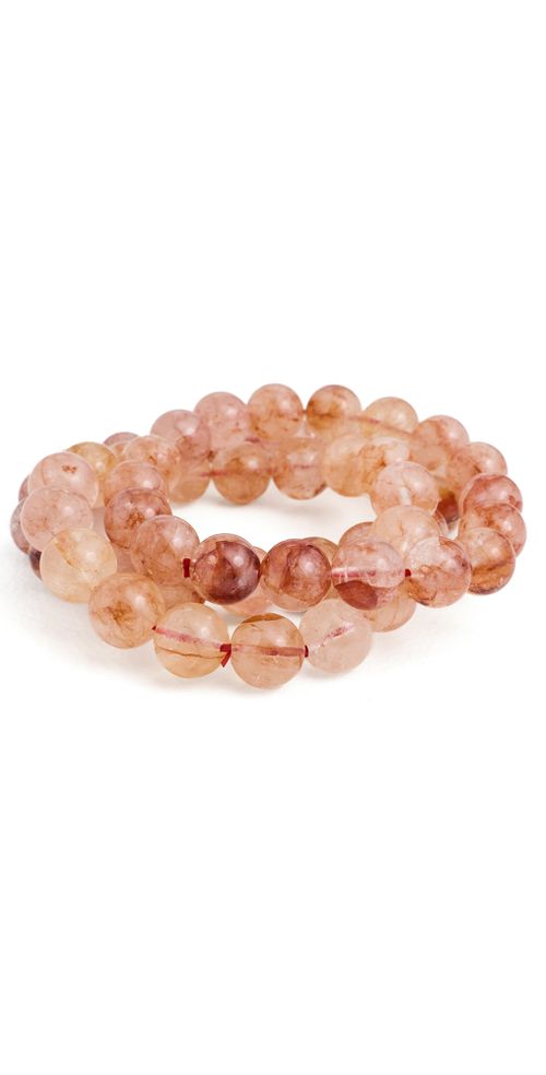Blush Beaded Bracelet Stack Natural One Size
