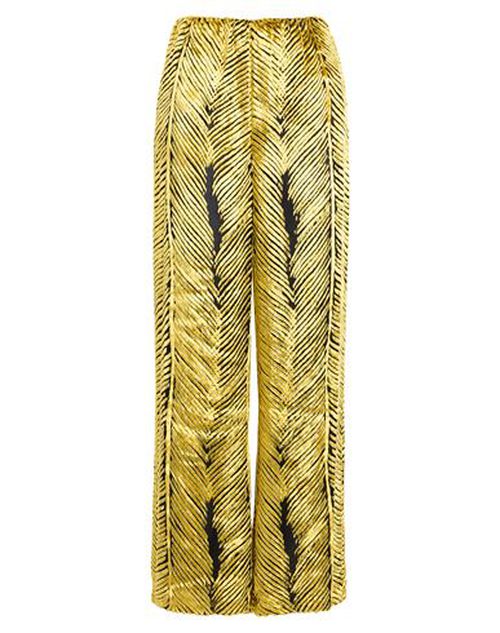Woman Pants Yellow Size 4 Viscose, Silk