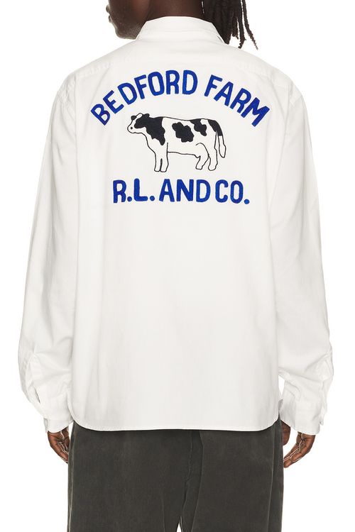 Polo Ralph Lauren Long Sleeve Herringbone Chino Frank Work Shirt in White - White. L also in