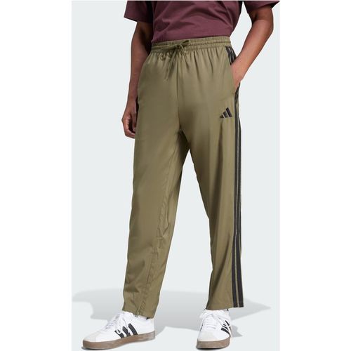 ADIDAS Sportswear Mens Essentials 3-Stripes Stanford Pants Open Hem - Green - Large