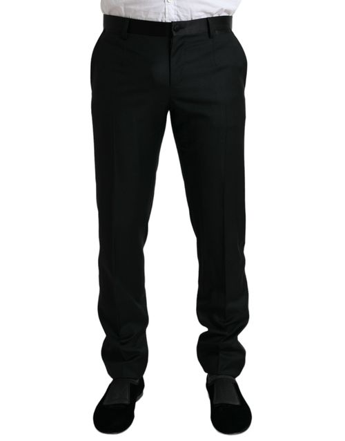 Virgin Wool Slim Fit Trouser — Black