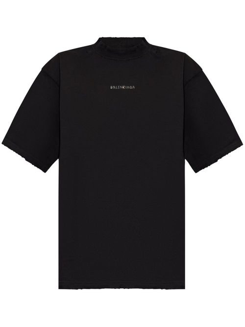 Rhinestone logo t-shirt - Black
