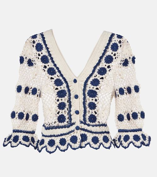 Bouquette crochet cotton cardigan
