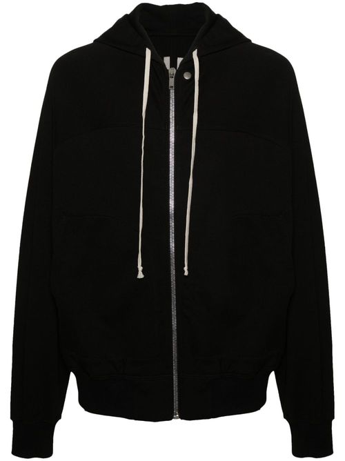 Zip-up cotton hoodie - Black
