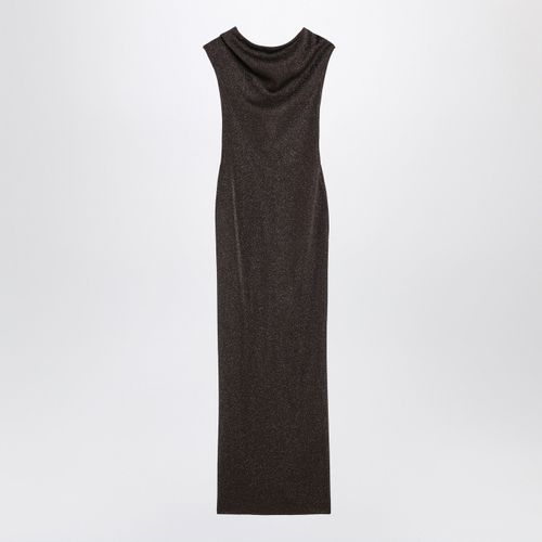 Max Mara Pianoforte Brown Dress In Viscose And Lurex Yarn