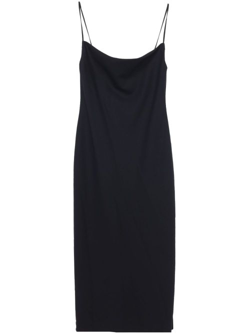 Silk spaghetti-strap dress - Black