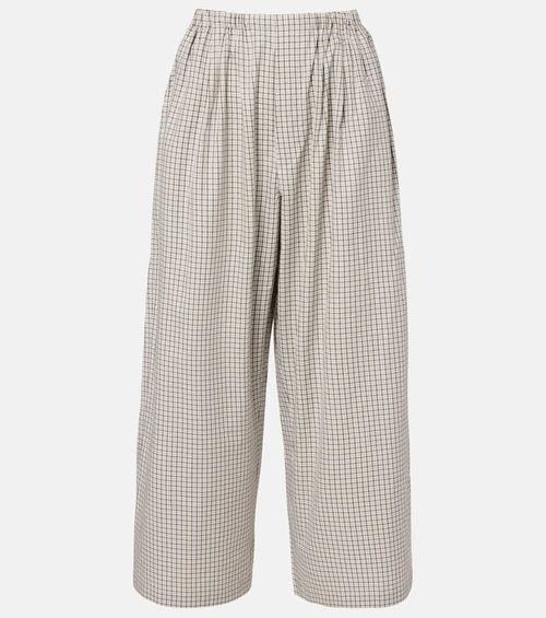 White Label Meadow checked cotton wide-leg pants