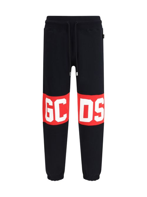 Logo-Striped Brushed Cotton Joggers — Black