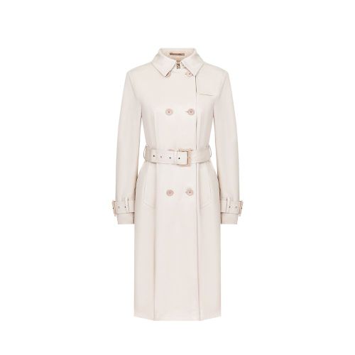 Double-Breasted Cotton Coat — White