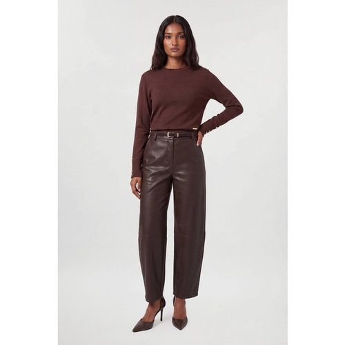 Karen Millen Women's Forever Viscose Blend Knitted Long Sleeve Crew Neck Jumper in Chocolate | : Sma