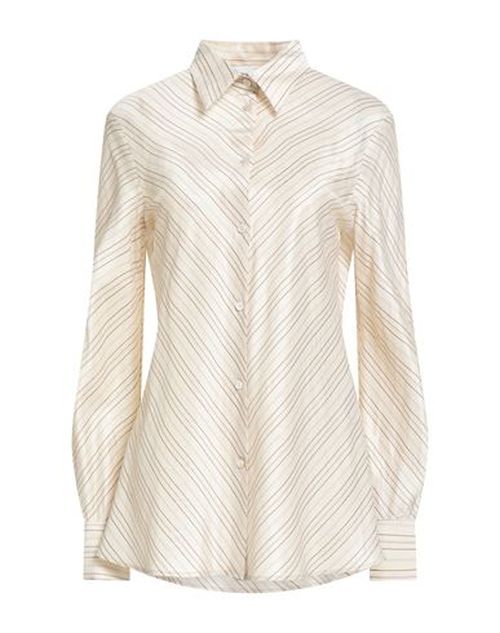 Woman Shirt Cream Size 10 Acetate, Viscose