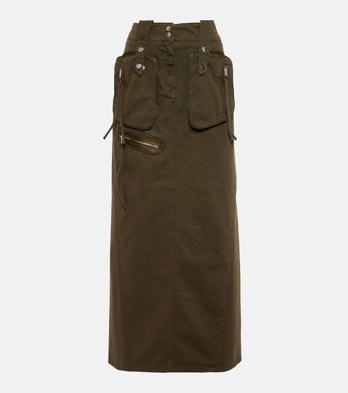 Denim cargo maxi skirt