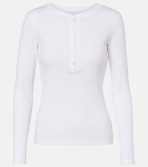 Jordan ribbed-knit cotton Henley shirt